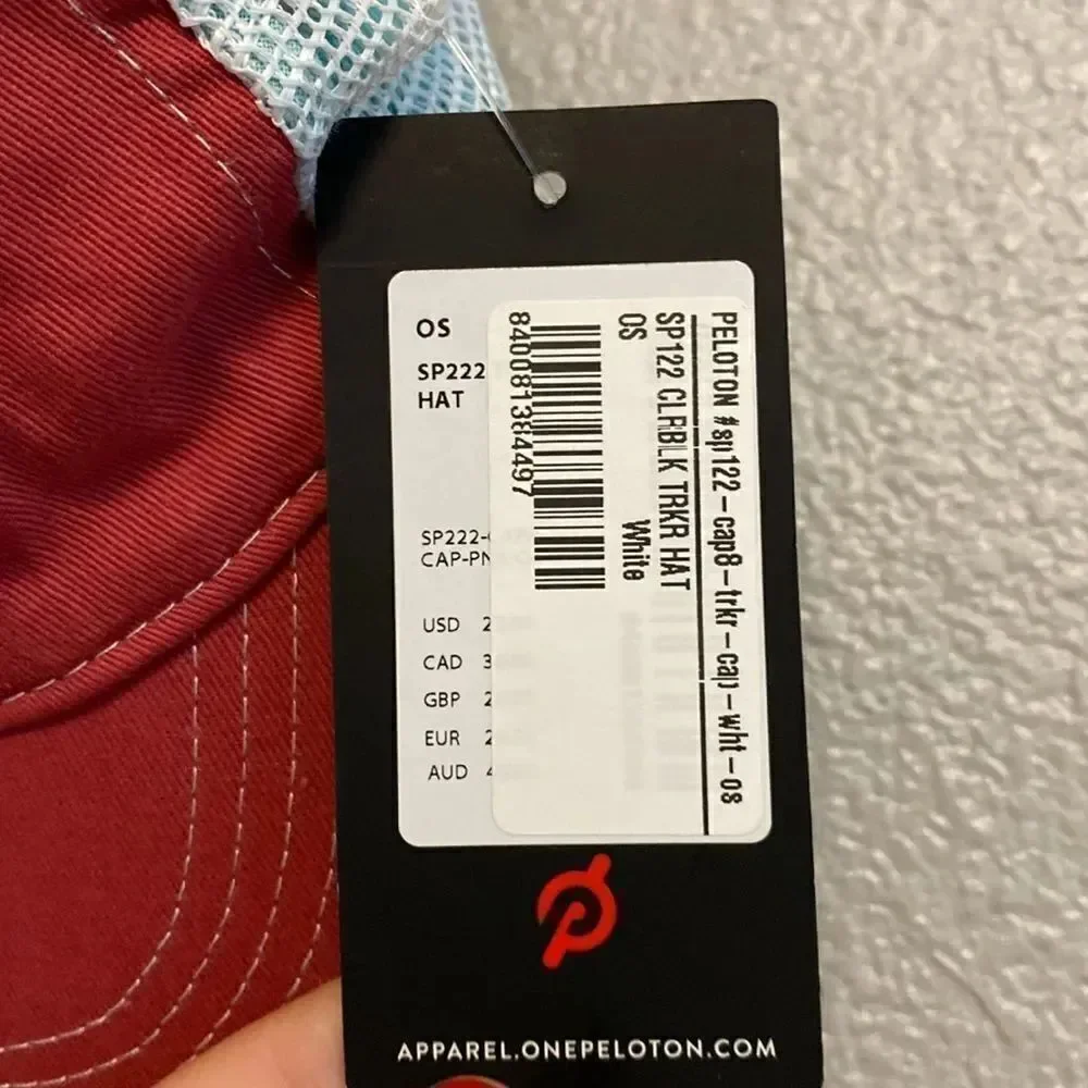 NWT- Peloton color block hat- maroon and blue